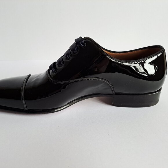 NEW Di Bianco Mens Black Oxfords & Lace Ups Patent Leather Shiny Shoes Size 9 main image 10